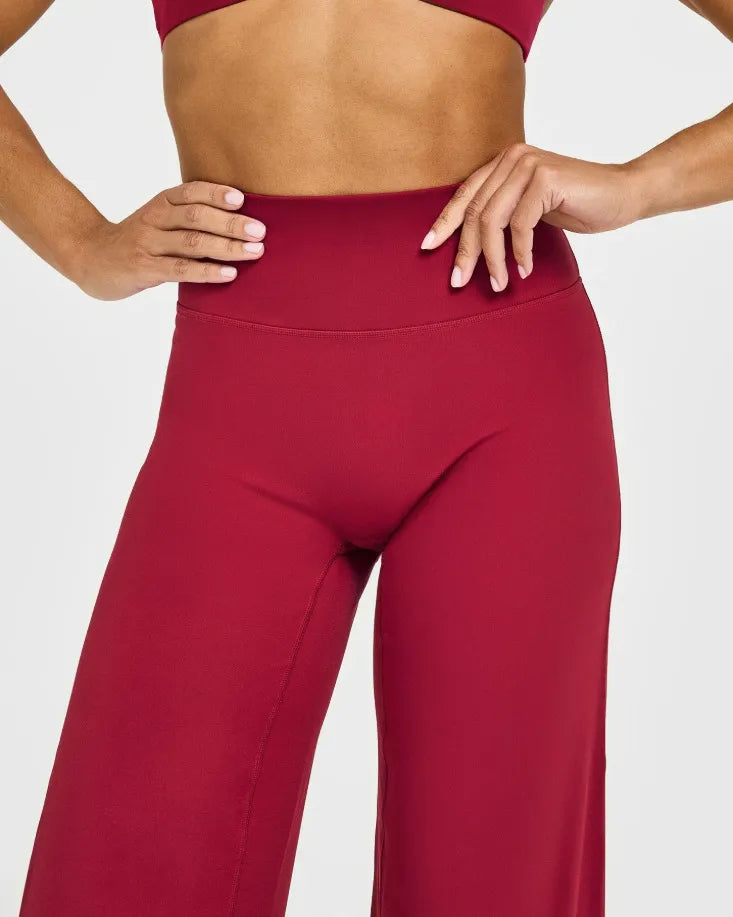 Softmotion Straight Leg Bottoms Women'S Mid-Waist Yoga Pants GYM Leggings Naked Feel Pilates Running Sports Trousers